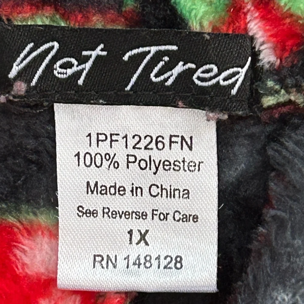Not Tired Fleece Festive Candy Cane Pajama Pants Sz 1X